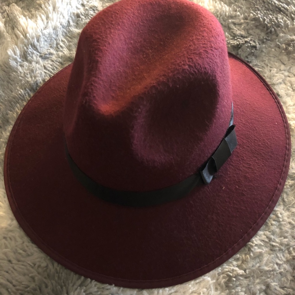Maroon Felt Fedora by Libby Story